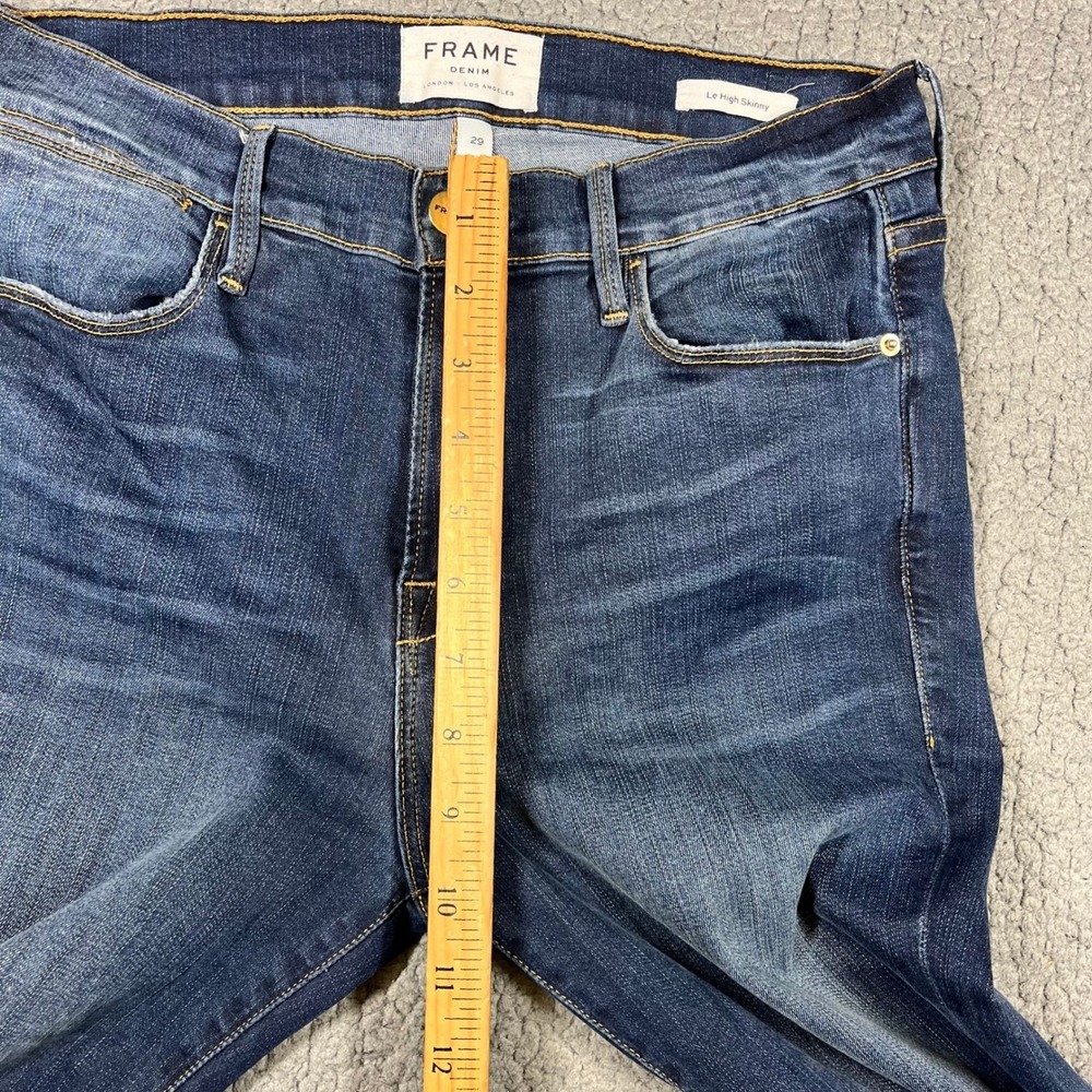 FRAME Denim Le High Skinny Jeans Blanch Blue Raw Fray Step Hem Size 29 LHSKRS517 - Picture 9 of 11